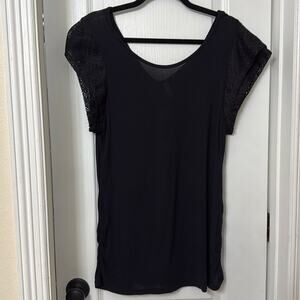 Glitz black double ruffle sleeve size 1X